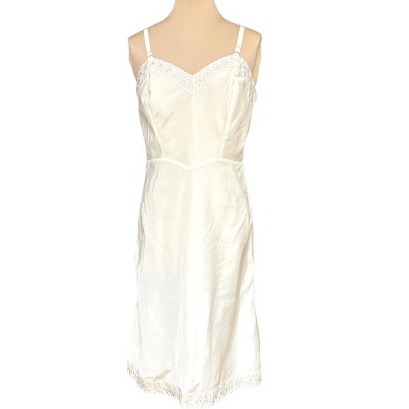 barbizon Other - slip dress BARBIZON vintage 60's cream S adjustable straps embroidery side zip